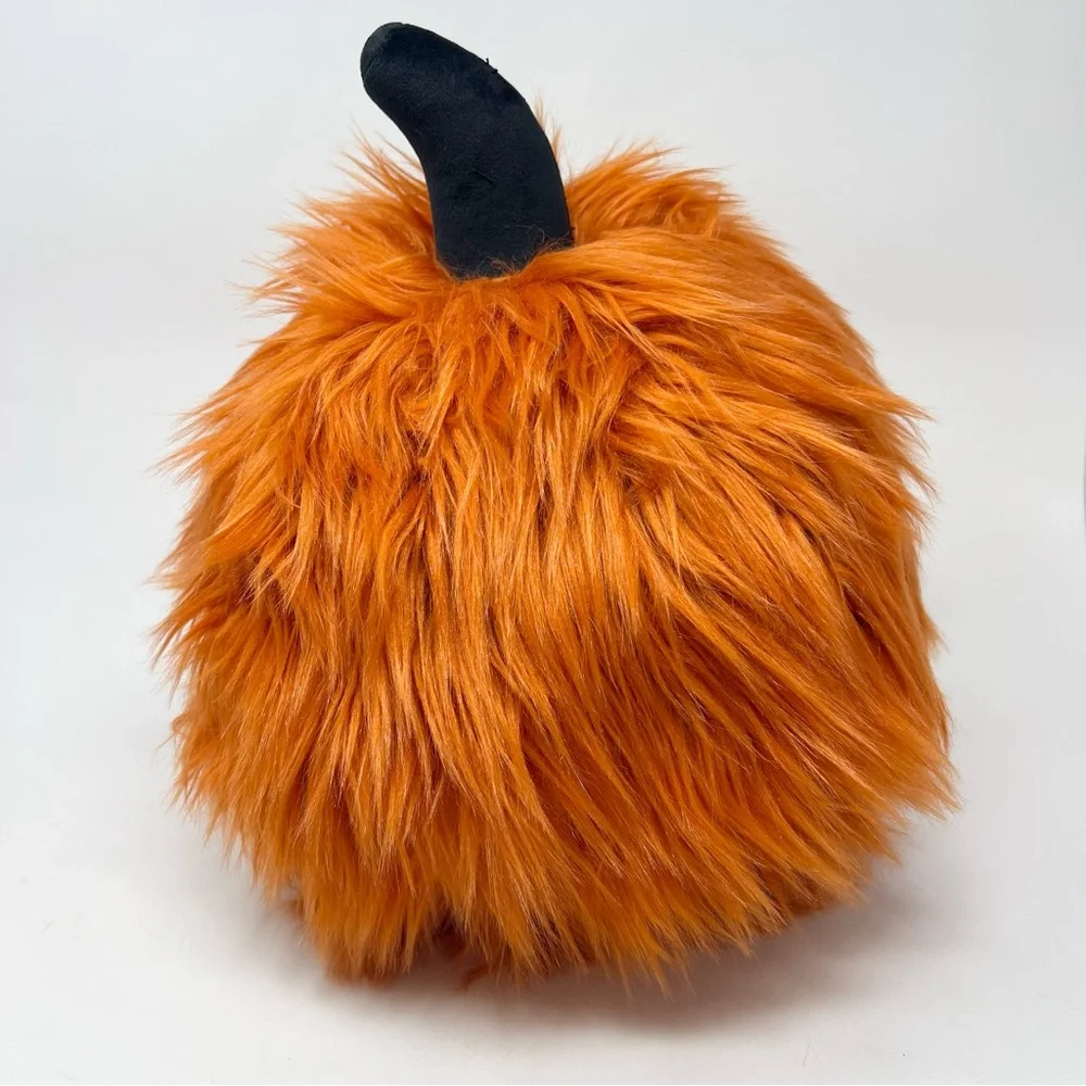 Cupcakes & Cashmere Round Fuzzy Pumpkin Decorative Pillow Whimsical Fun